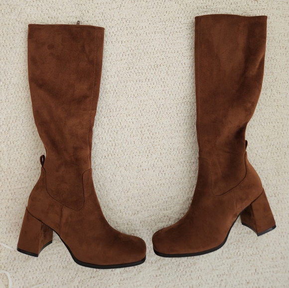 Jeffrey Campbell Hot Lava Boots Chocolate Brown Suede 9 Like New - Picture 9 of 16